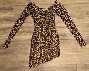 Melissa Simone Mesh Cover Up Cheetah Print Size Small